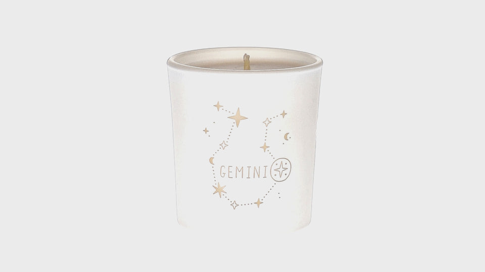 Gemini Zodiac White Scented Candle