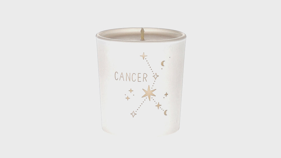 Cancer Zodiac White Scented Candle