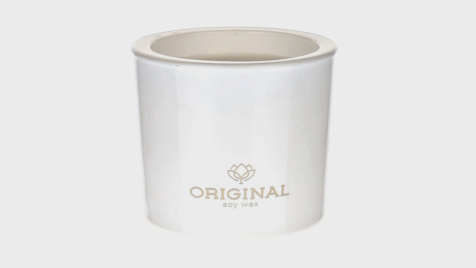 Glossy White Round Glass Soy Candle