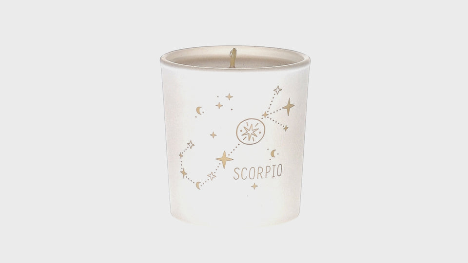 Scorpio Zodiac White Scented Candle