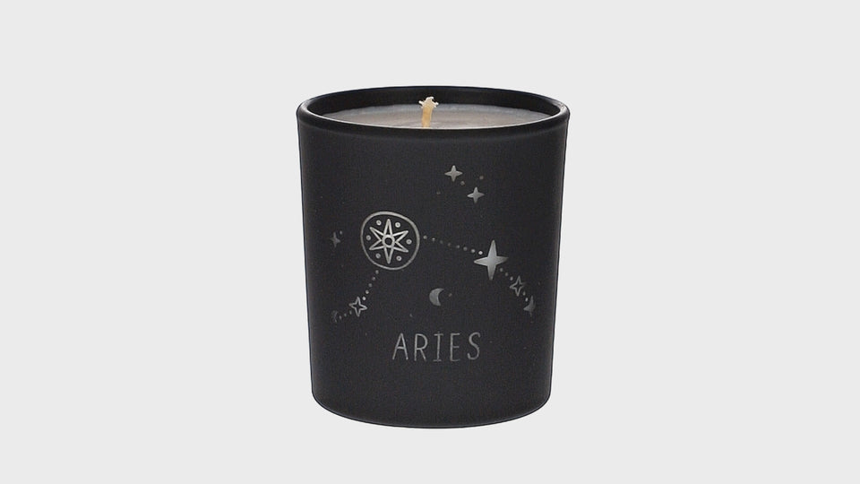 Aries Zodiac Black Scented Candle