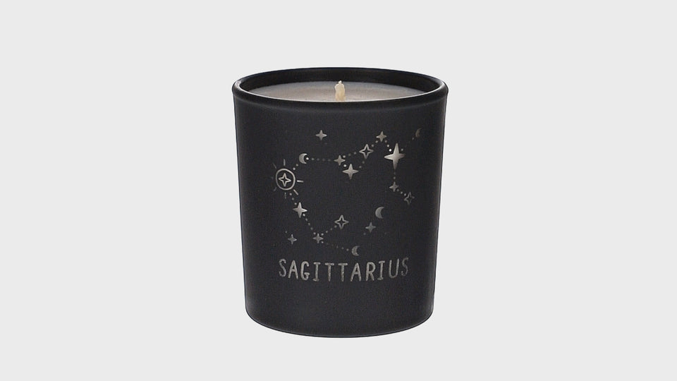 Sagittarius Zodiac Black Scented Candle