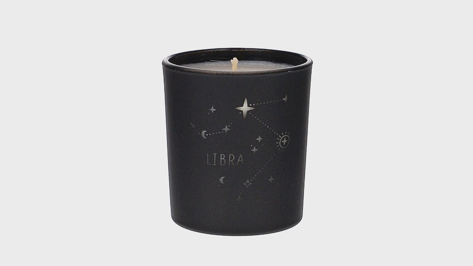 Libra Zodiac Black Scented Candle