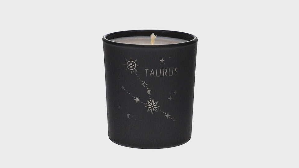 Taurus Zodiac Black Scented Candle,