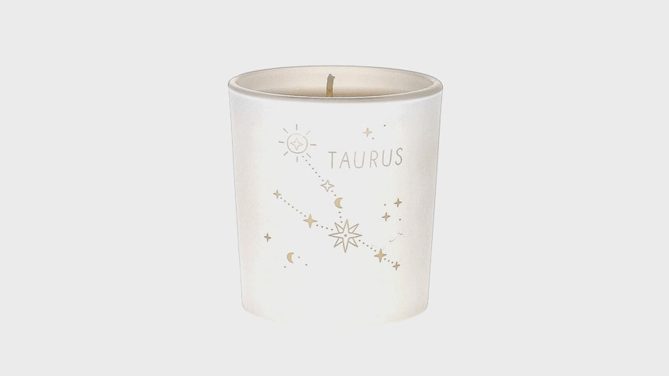    Taurus Zodiac White Scented Candle