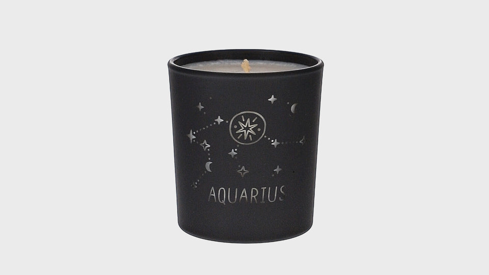 Aquarius Zodiac Black Scented Candle