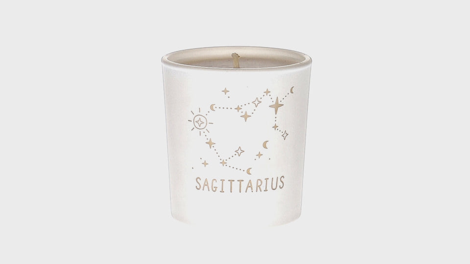 Sagittarius Zodiac White Scented Candle