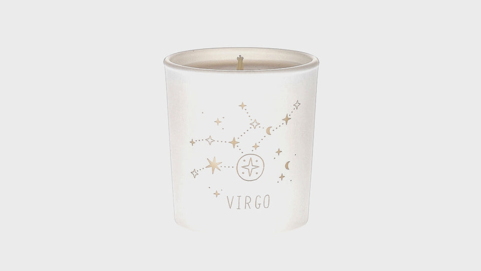 Virgo Zodiac White Scented Candle