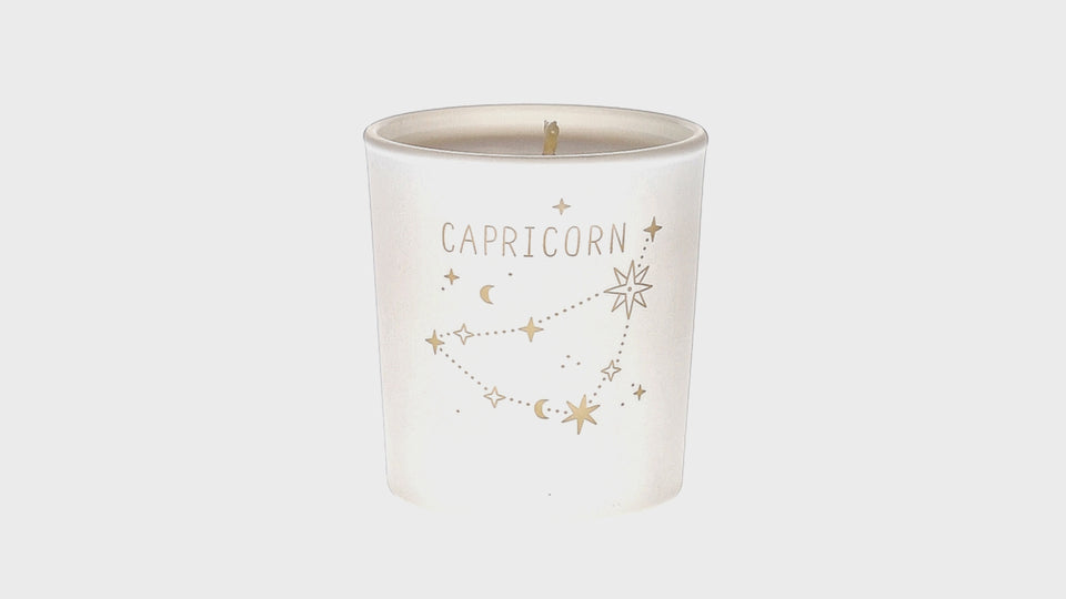    Capricorn Zodiac White Scented Candle