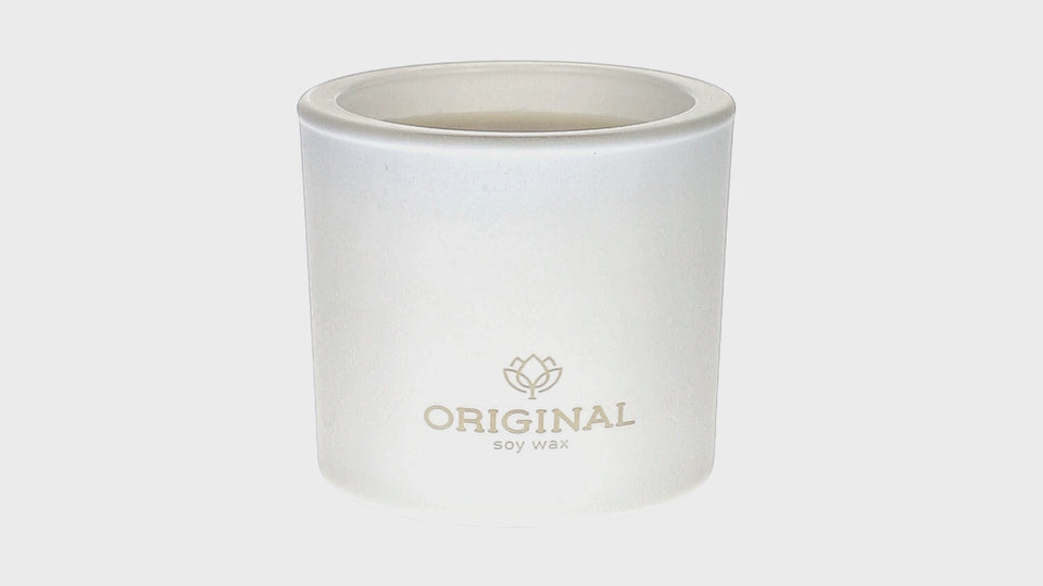 Matt White Round Glass Soy Candle