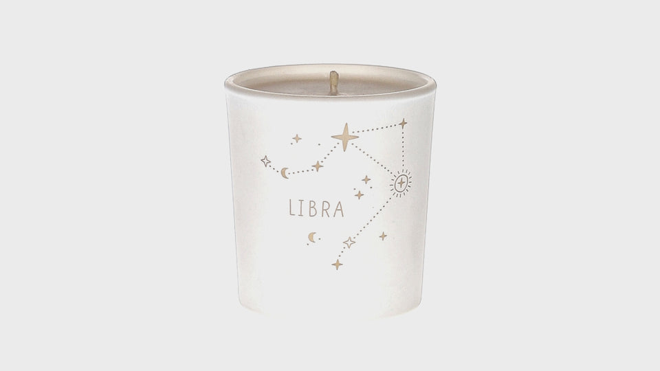 Libra Zodiac White Scented Candle